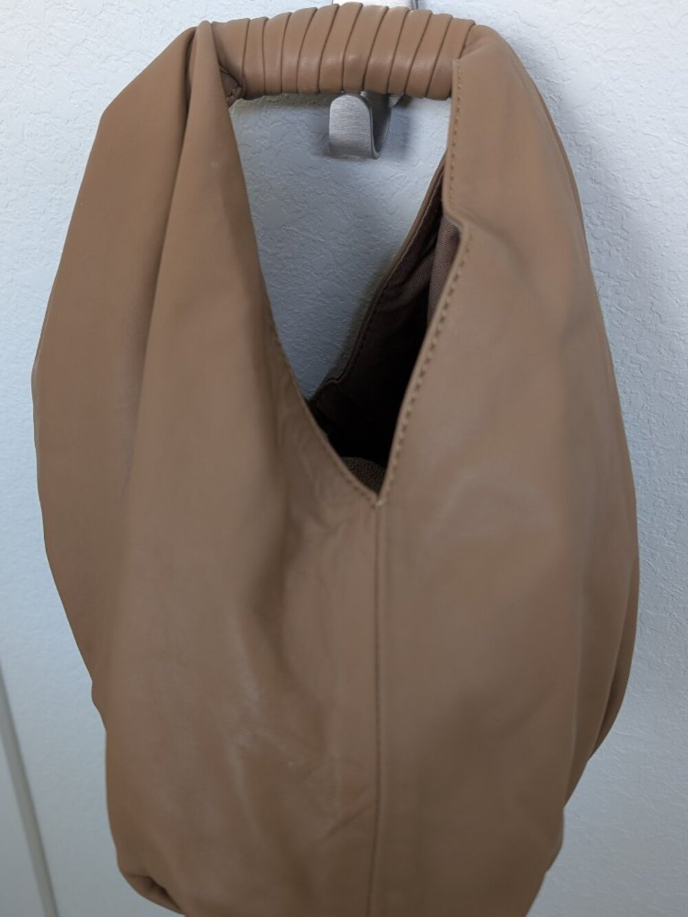 Cleobella Nia Tan/Camel Leather Boho Slouchy Handbag